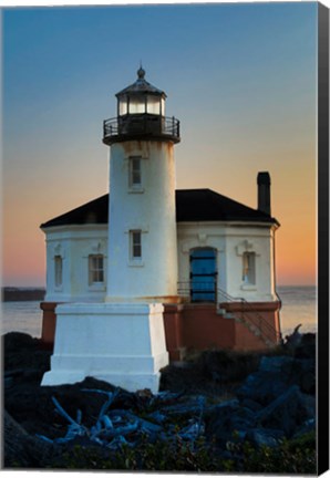 Framed Evening Light On Coquille River Lighthouse, Bullards Oregon State Park, Oregon Print