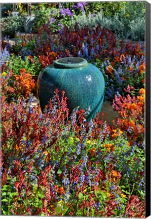 Framed Flower Pot In Field Of Flowers, Longwood Gardens, Pennsylvania Print