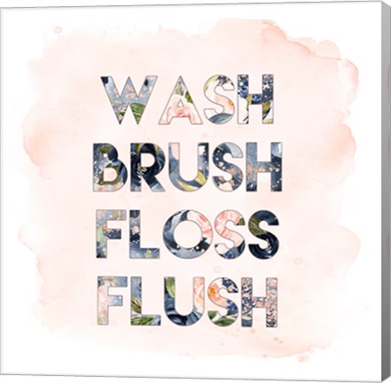 Framed Wash, Brush, Floss, Flush Print