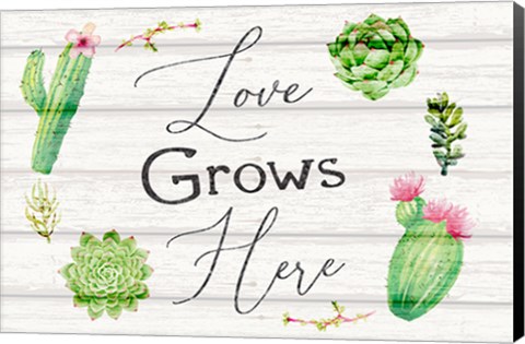 Framed Love Grows Here Print