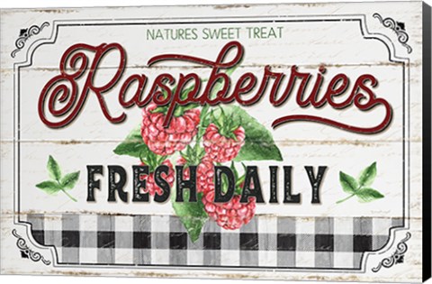 Framed Raspberries Print