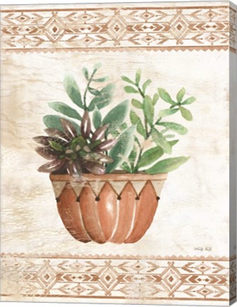 Framed Southwest Terracotta Succulents I Print