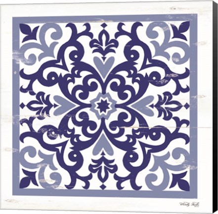 Framed Blue Tile VI Print