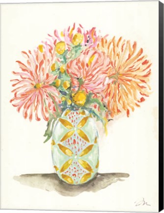 Framed Chrysanthemums Print