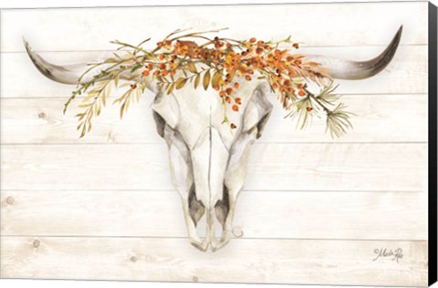 Framed Fall Steer Skull Print
