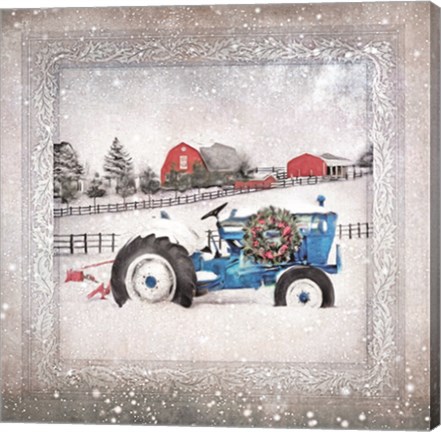 Framed Christmas Tractor Print