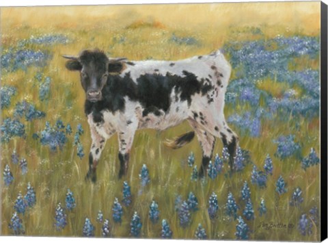 Framed Cutie in the Bluebonnets Print