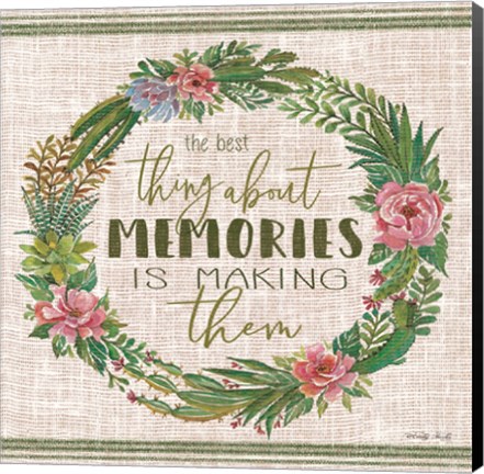 Framed Making Memories Succulent Wreath Print