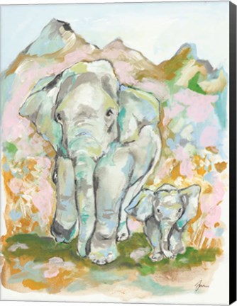 Framed Elephant Summer Print