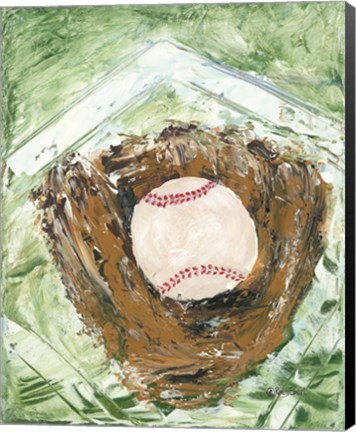 Framed Baseball &amp; Glove Print