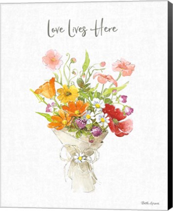 Framed Farmhouse Floral V Print