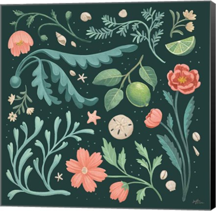 Framed Seaside Botanical II Dark Print