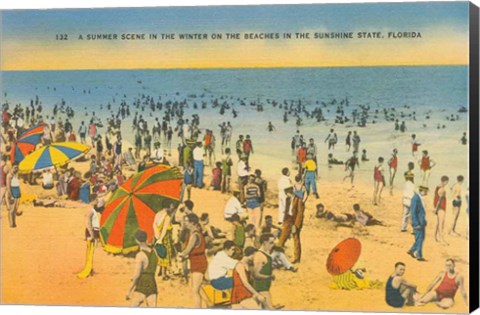 Framed Beach Postcard IV Print