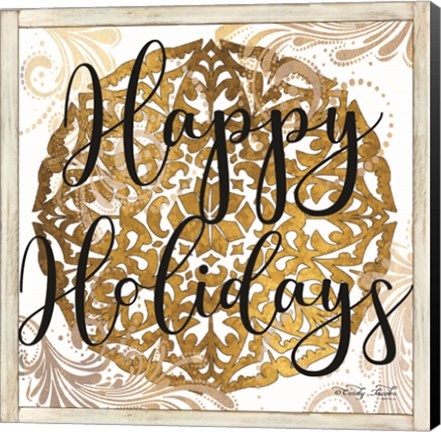 Framed Happy Holidays Mandala II Print