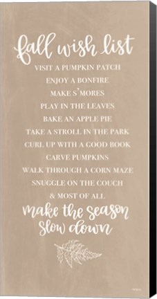 Framed Fall Wish List Print