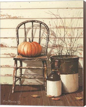 Framed Pumpkin &amp; Chair Print