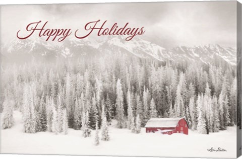 Framed Rocky Mountains Snow Storm with Barn Print