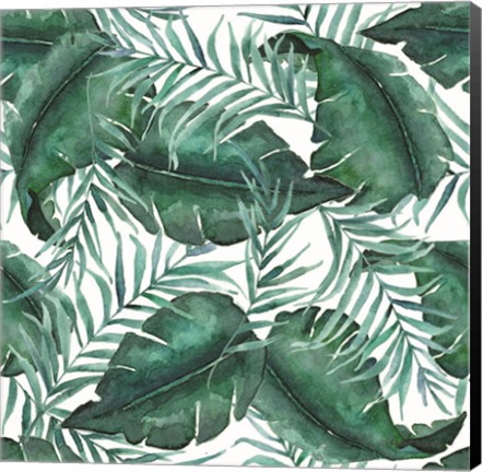 Framed Monstea Leaves Pattern Print