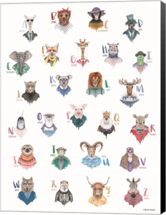 Framed Animal Alphabet Poster Print