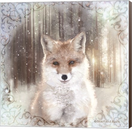 Framed Enchanted Winter Fox Print