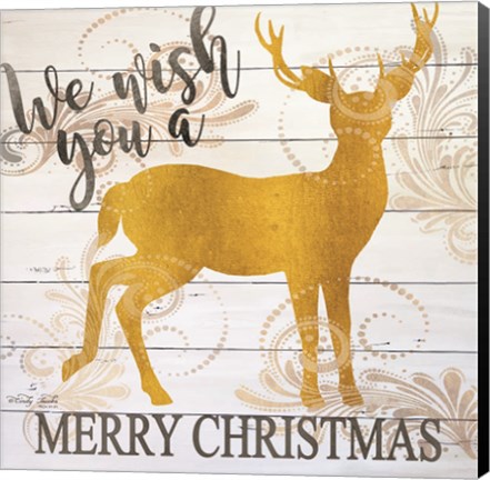 Framed We Wish You a Merry Christmas Deer Print