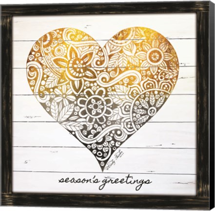 Framed Zen Season&#39;s Greeting Heart Print