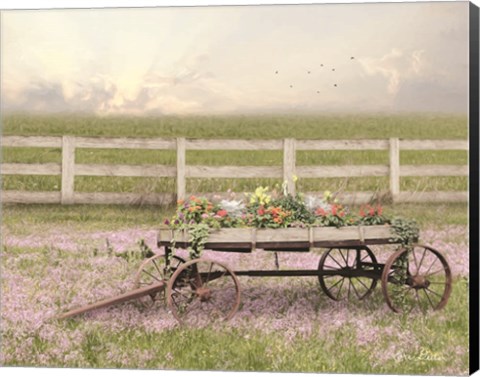 Framed Country Flower Wagon Print