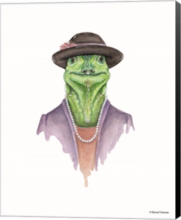 Framed Iguana in Sunday Best Print