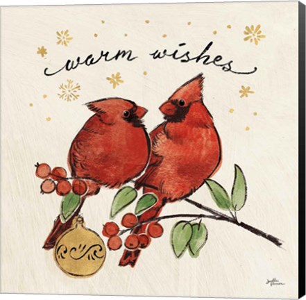 Framed Christmas Lovebirds IX Print