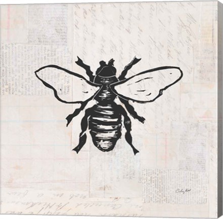 Framed Bee Stamp BW Print