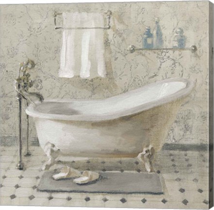 Framed Victorian Bath III Neutral Print