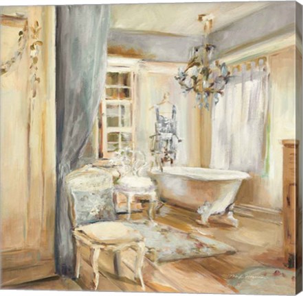 Framed Boudoir Bath I Gray Print