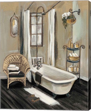 Framed French Bath II Black v2 Print