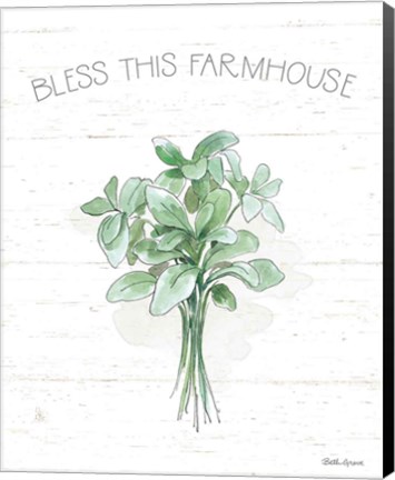 Framed Farmhouse Cotton VI Sage Print