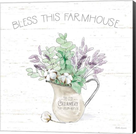 Framed Farmhouse Cotton II Sage Print