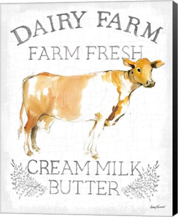 Framed Dairy Farm enamel Print