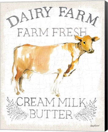 Framed Dairy Farm burlap Print