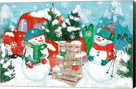 Framed Snowy Fun I Print