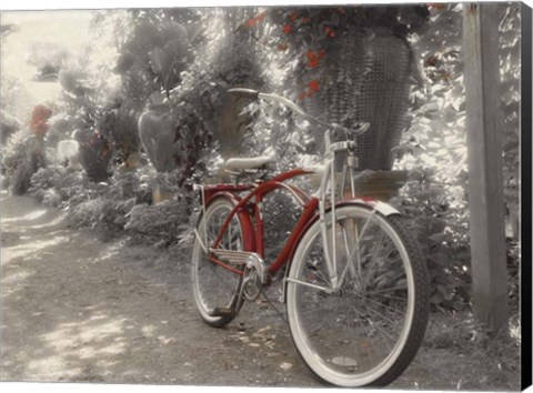 Framed Garden Bike Red Print