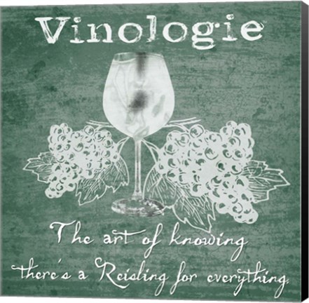 Framed Vinologie - Reisling Whitewashed Print