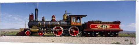 Framed Train Engine On A Railroad Track, Locomotive 119, Utah Print