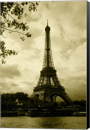 Framed Tower At The Riverside, Eiffel Tower, Paris, France Print