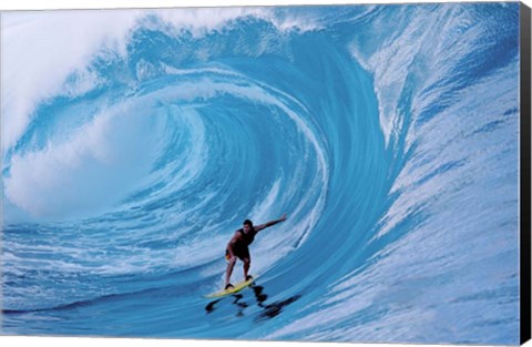 Framed Man Surfing In The Sea Print