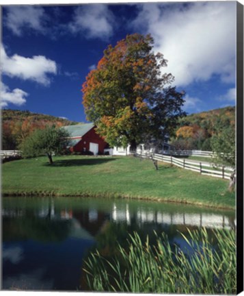 Framed Autumn Farm Scene Eaton Center Nh Print