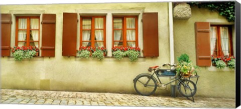 Framed Bicycle Outside A House, Bavaria, Germany Print