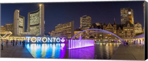 Framed Nathan Phillips Square At Night Toronto, Canada Print