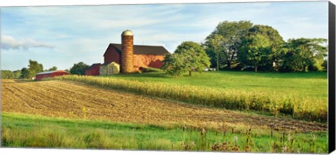 Framed Field With Silo And Barn In The Background, Ohio Print