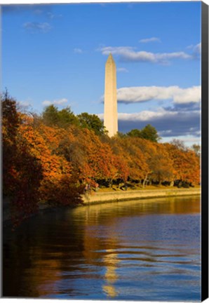 Framed Reflection Of Monument On The Water, The Washington Monument, Washington DC Print