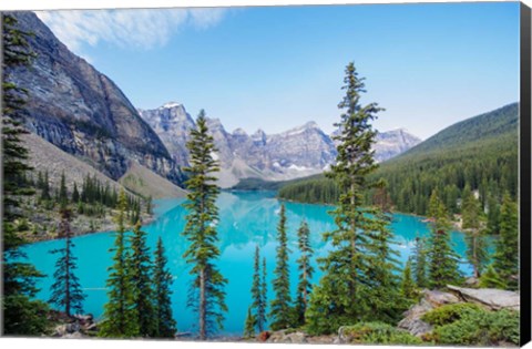 Framed Scenic Mountainous Landscape Of Banff National Park, Alberta, Canada Print