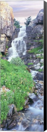 Framed View Of Waterfall Comes Into Rocky River, Broken Falls, Wyoming Print